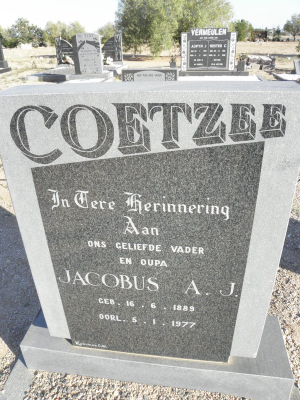 COETZEE Jacobus A.J. 1889-1977