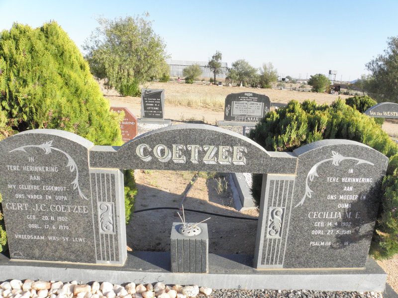 COETZEE Gert J.C. 1902-1970 &amp; Cecilia M.E. 1902-1981