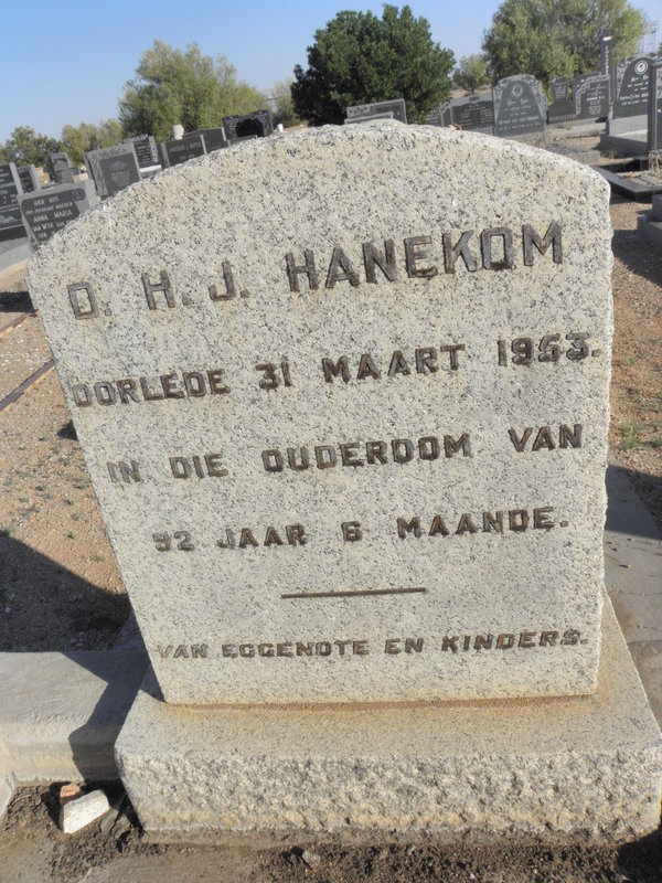HANEKOM D.H.J. -1953