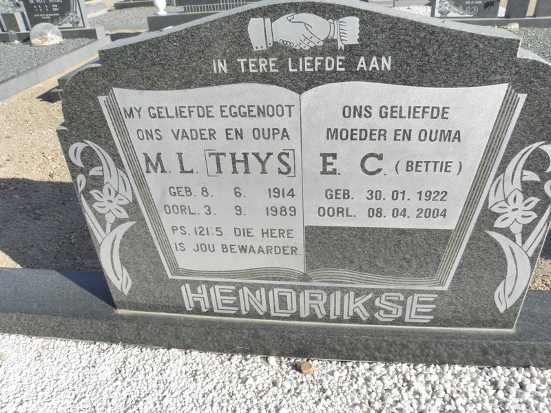 HENDRIKSE M.L. 1914-1989 &amp;  E.C. 1922-2004