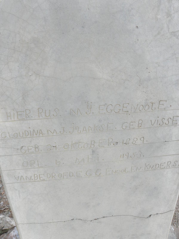 IZAAKSE Gloudina M.J. nee VISSER 1889-1953