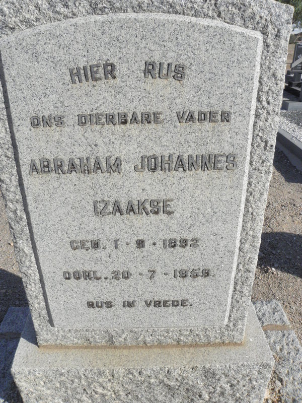 IZAAKSE Abraham Johannes 1892-1959