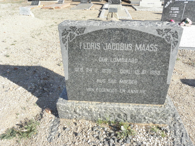 MAASS Floris Jacobus nee LOMBAARD 1936-1959