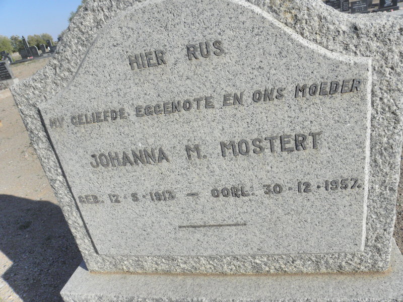MOSTERT Johanna M. 1913-1957