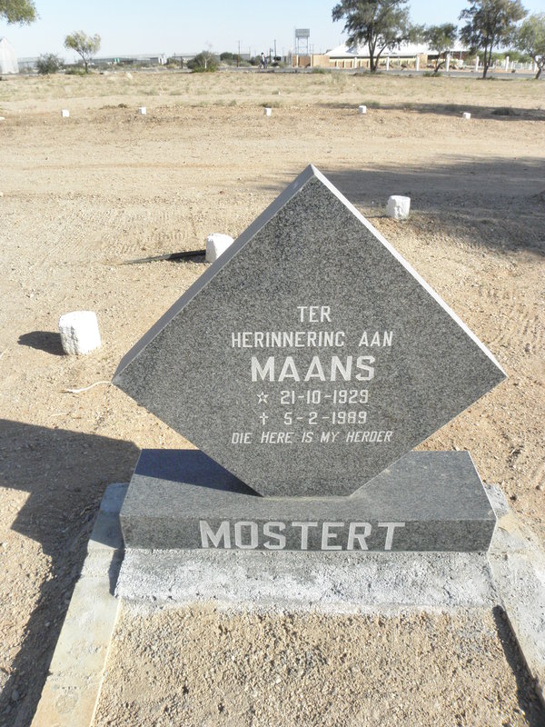 MOSTERT Maans 1929-1989