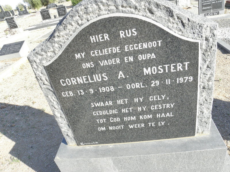 MOSTERT Cornelius A. 1908-1979