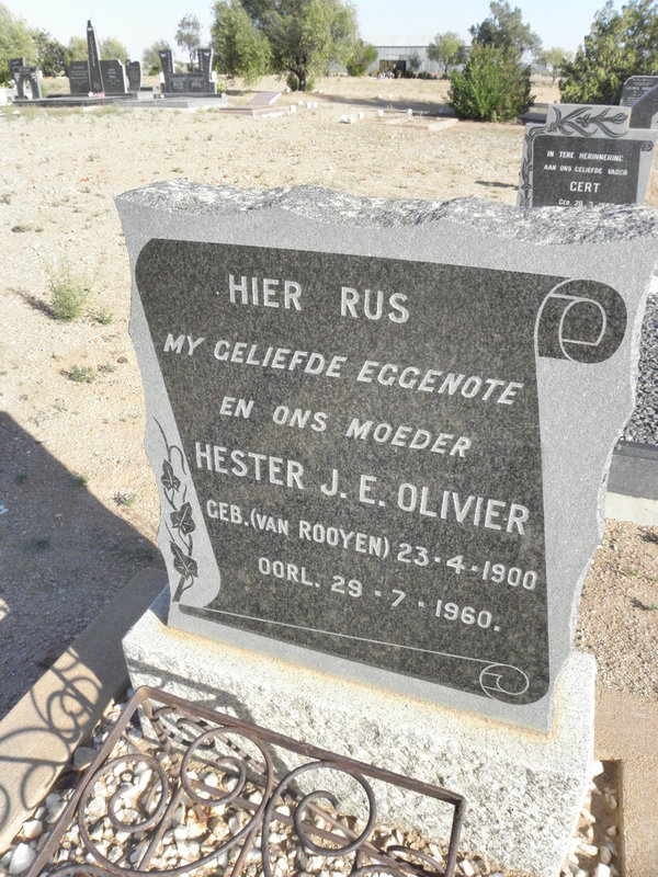 OLIVIER Hester J.E. nee van ROOYEN 1900-1960