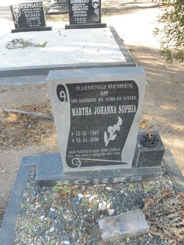ROHRS Martha Johanna Sophia 1947-2006