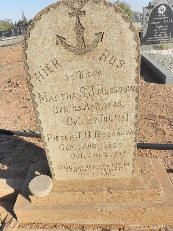 ROSSOUW Martha S.J. 1928-1941 :: ROSSOUW Pieter J.H. 1930-1941