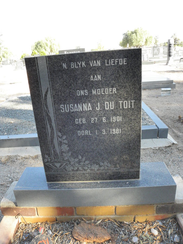 TOIT Susanna J., du 1901-1981