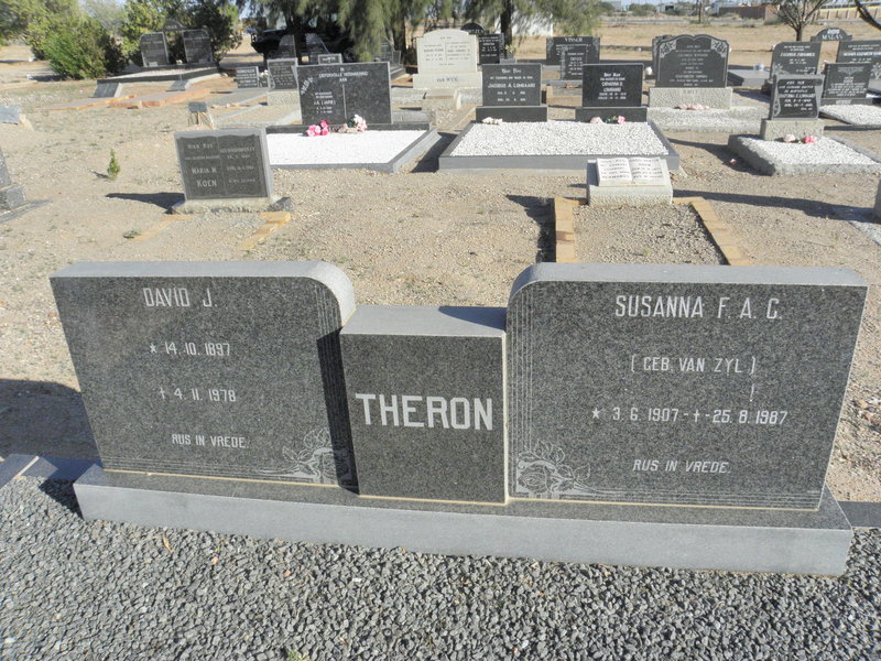 THERON David J. 1897-1979 &amp; Susanna F.A.G. van ZYL 1907-1987