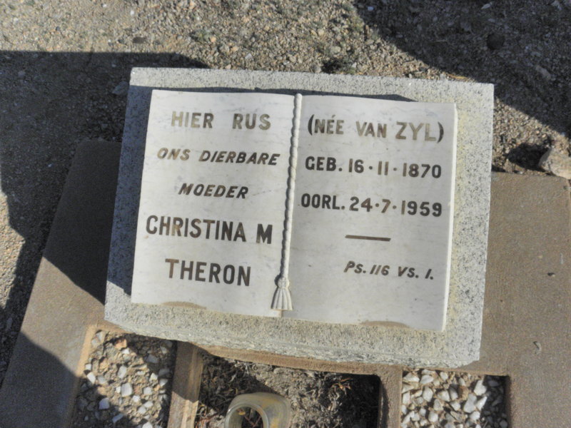 THERON Christina M. nee van ZYL 1870-1959