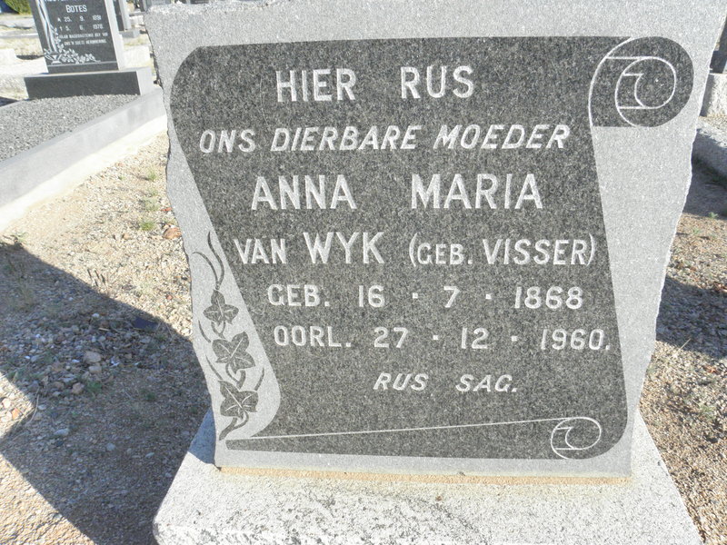 WYK Anna Maria, van geb VISSER 1868-1960