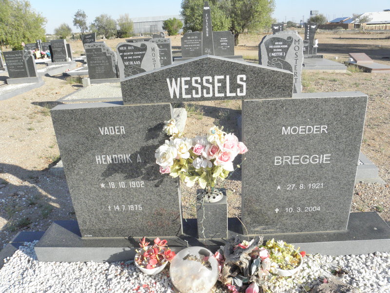 WESSELS Hendrik A. 1902-1975 &amp; Breggie 1921-2004