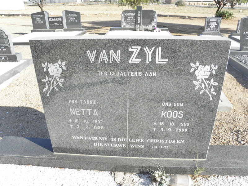 ZYL Koos, van 1908-1999 &amp; Netta 1907-1995