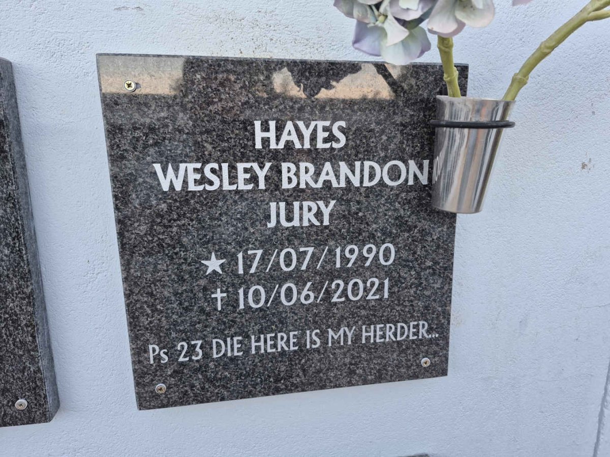 HAYES Wesley Brandon Jury 1990-2021