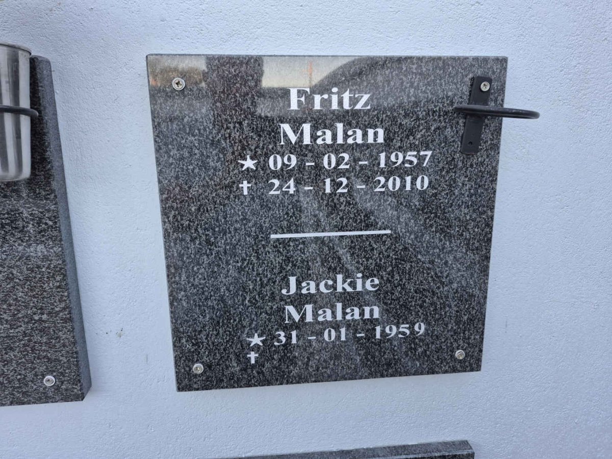 MALAN Fritz 1957-2010 & Jackie 1959-