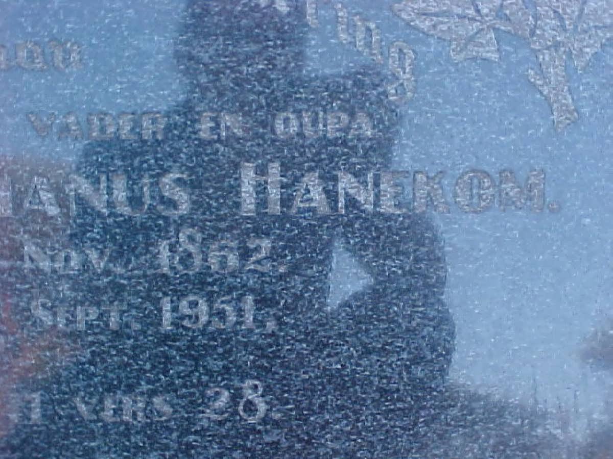 HANEKOM Joachim Hermanus 1862-1951