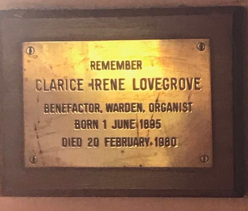 LOVEGROVE Clarice Irene 1895-1980