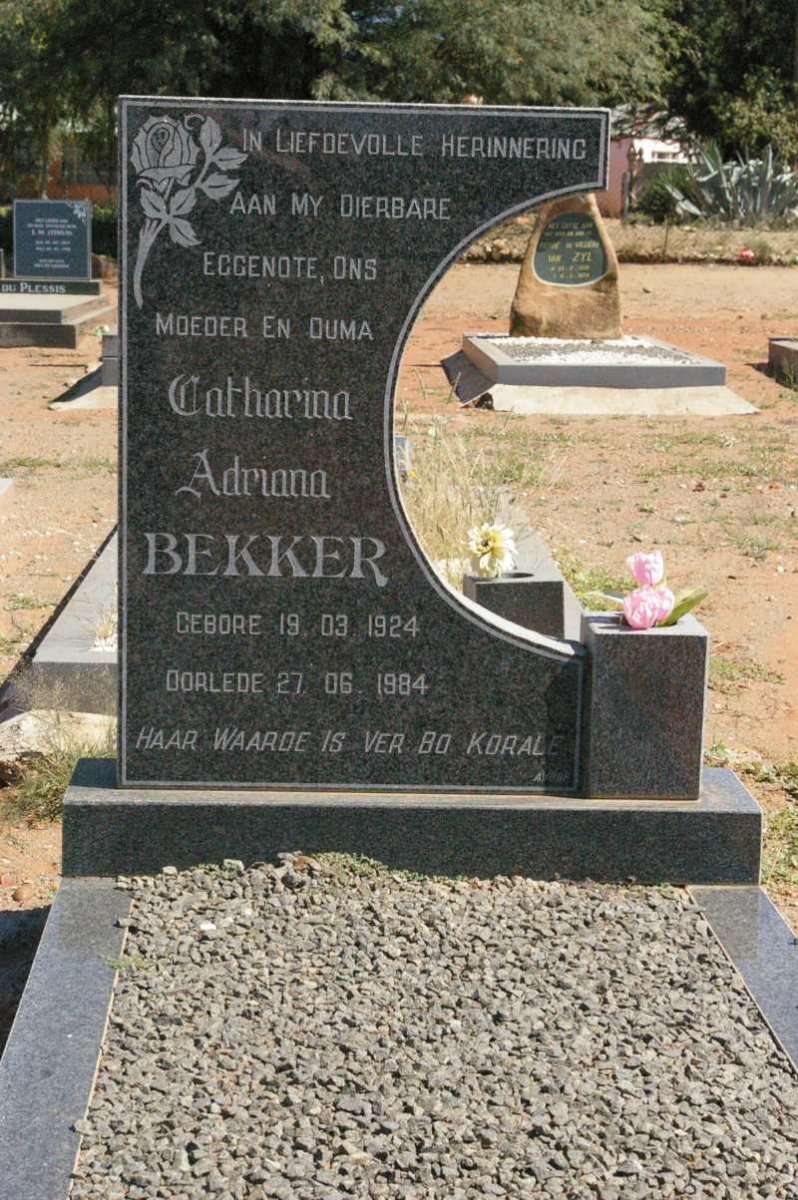 BEKKER Catharina Adriana 1924-1984