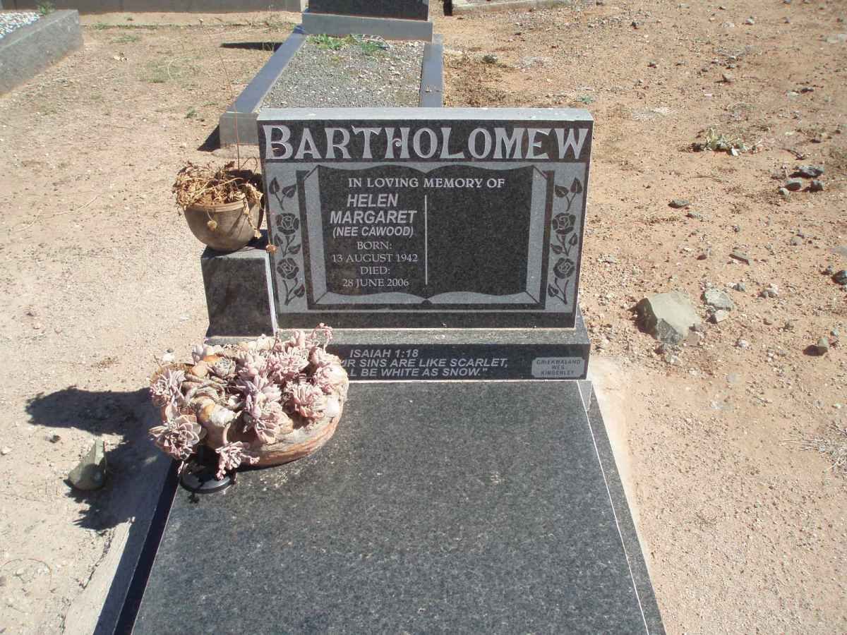 BARTHOLOMEW Helen Margaret nee CAWOOD 1943-2006