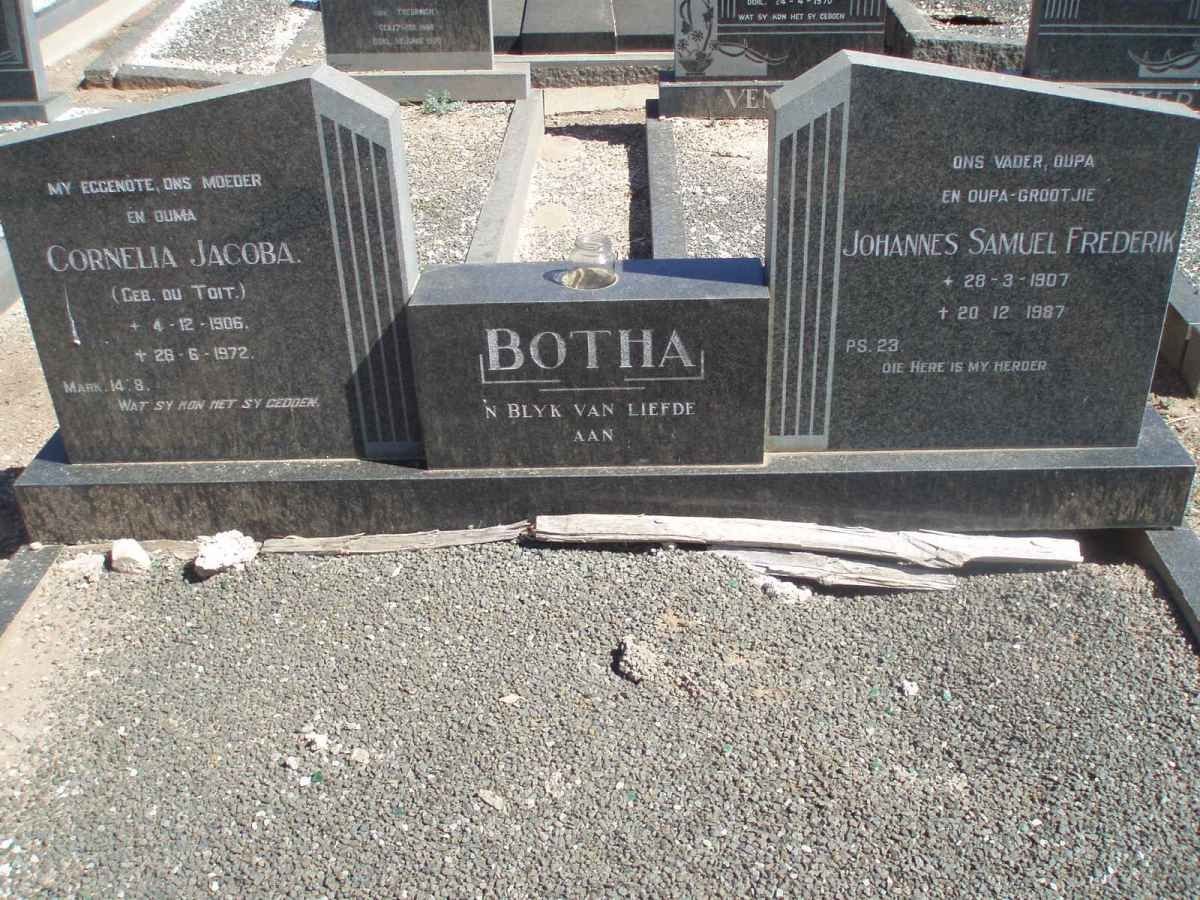 BOTHA Johannes Samuel Frederik 1907-1987 &amp; Cornelia Jacoba DU TOIT 1906-1972