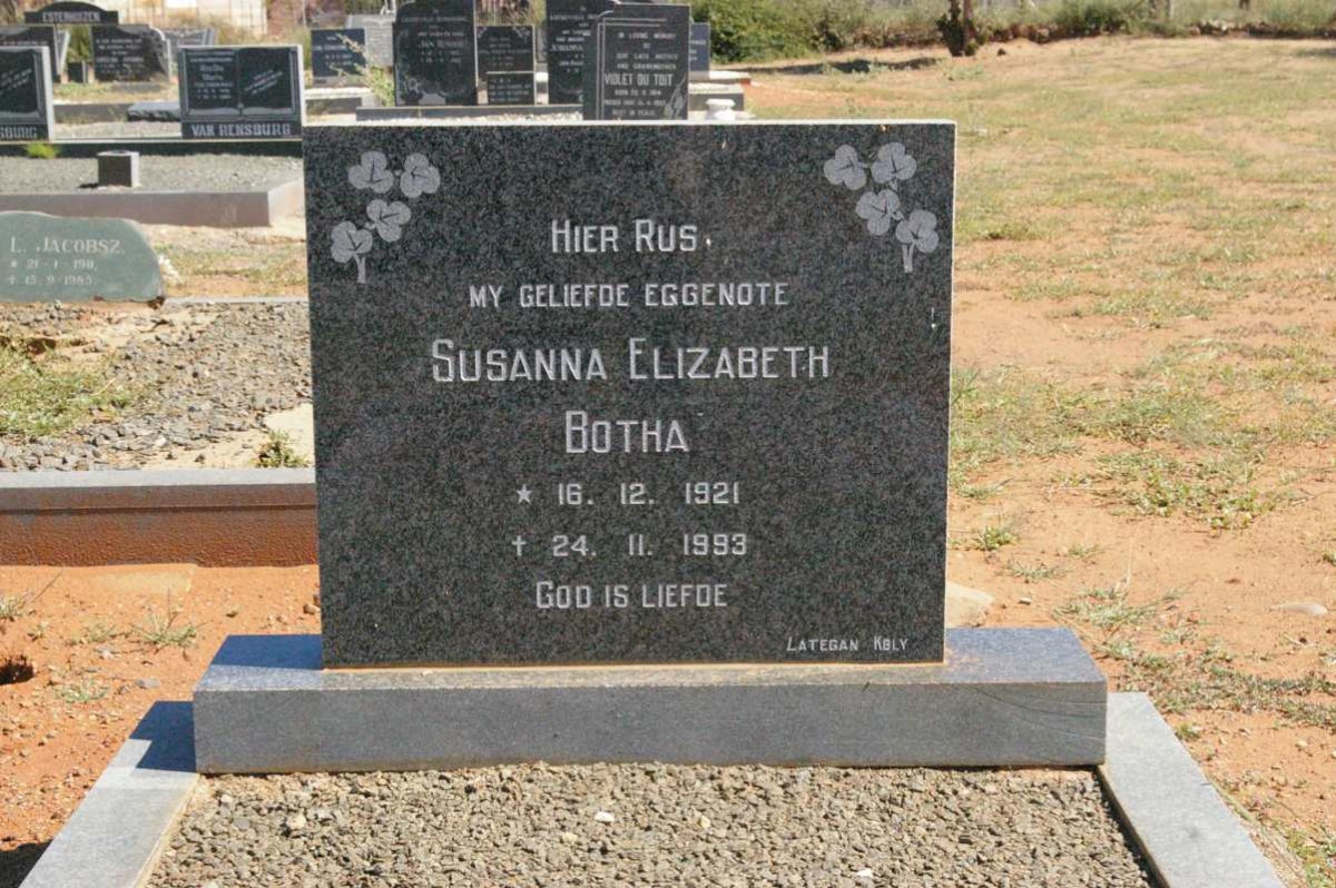 BOTHA Susanna Elizabeth 1921-1993