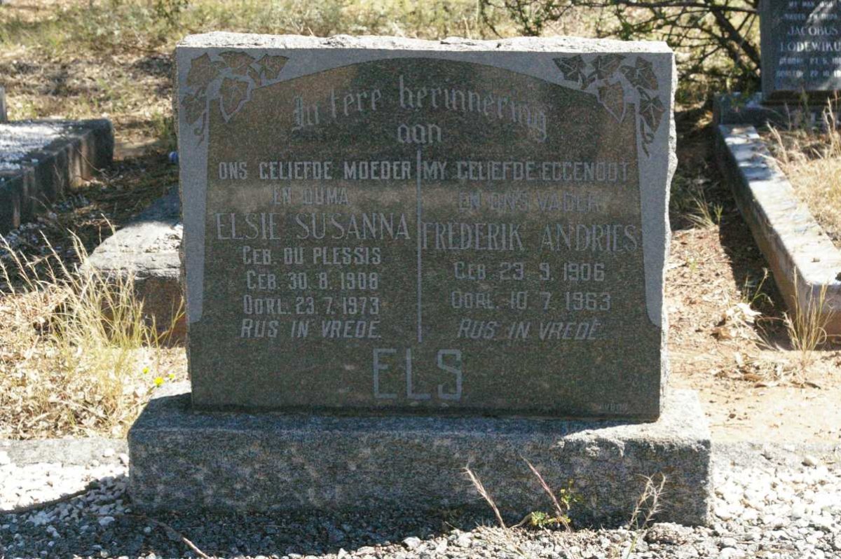 ELS Frederik Andries 1906-1963 &amp; Elsie Susanna DU PLESSIS 1908-1973