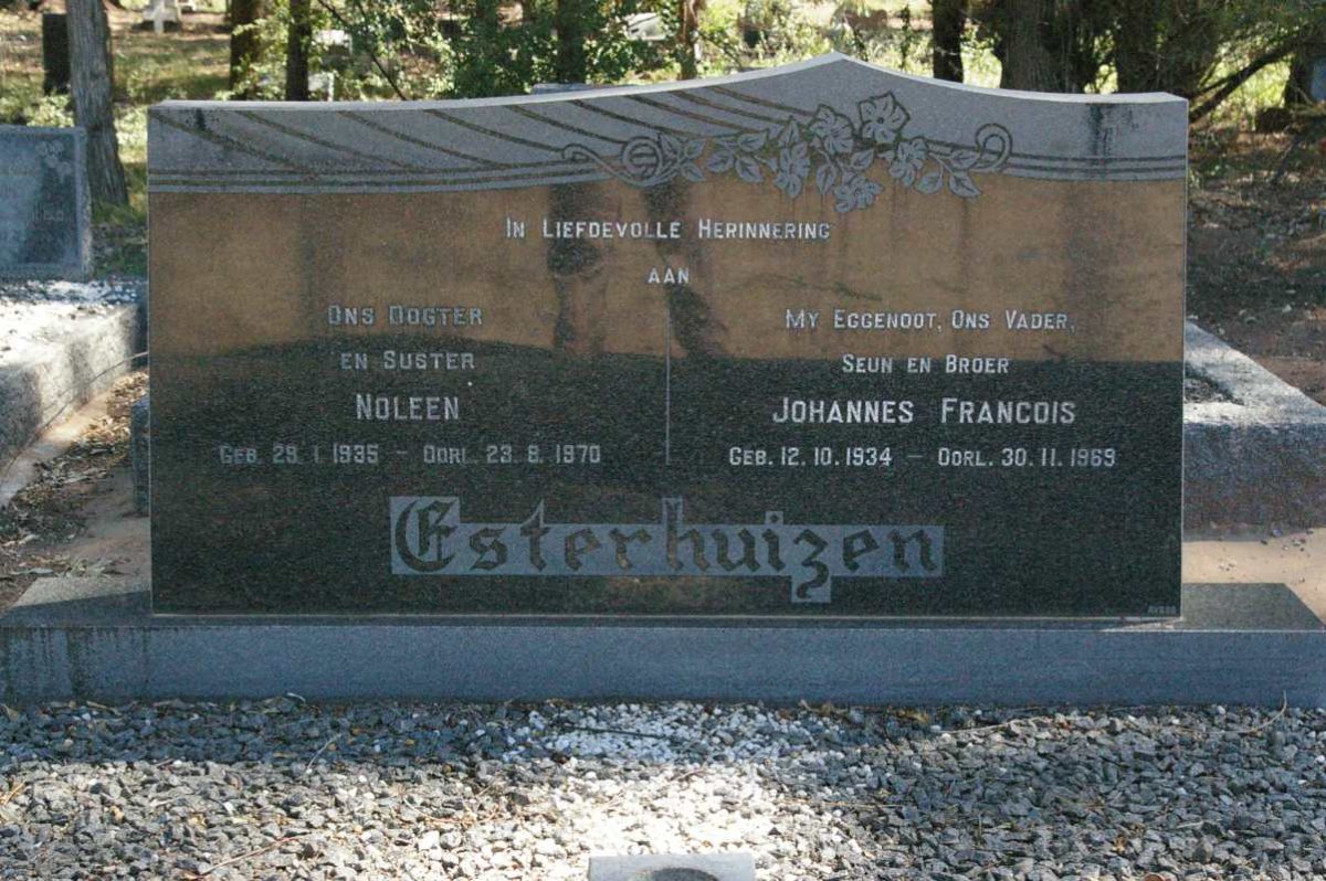 ESTERHUIZEN Johannes Francois 1934-1969 &amp; Noleen 1935-1970