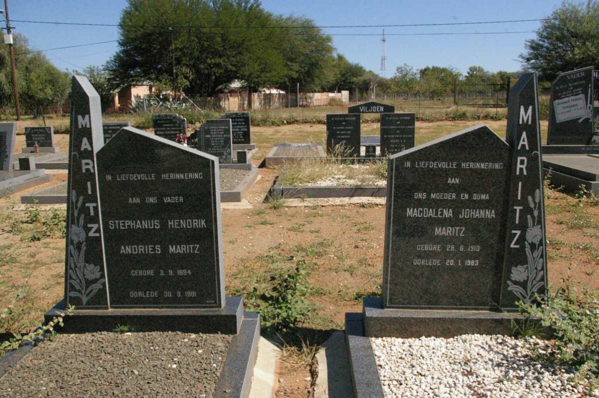 MARITZ Stephanus Hendrik Andries 1894-1981 &amp; Magdalena Johanna 1910-1983