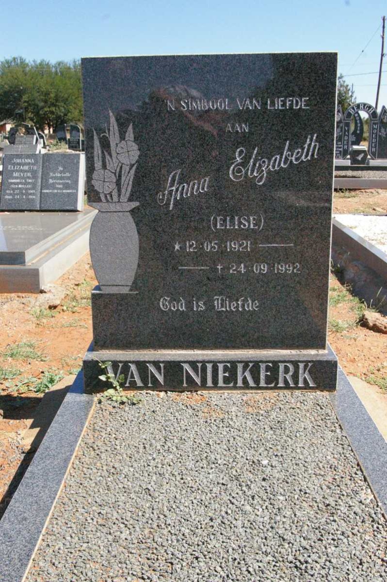 NIEKERK Anna Elizabeth, van 1921-1992