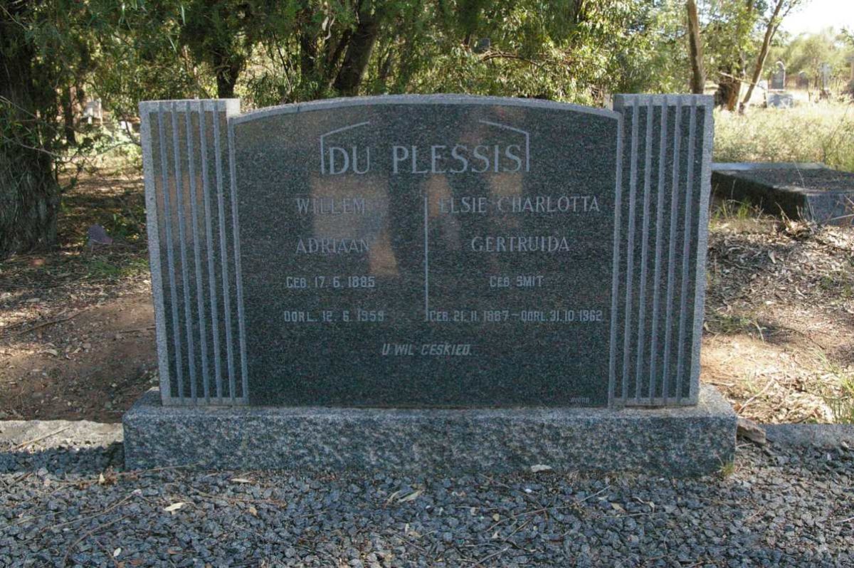 PLESSIS Willem Adriaan, du 1885-1959 &amp; Elsie Charlotta Gertruida SMIT 1887-1962