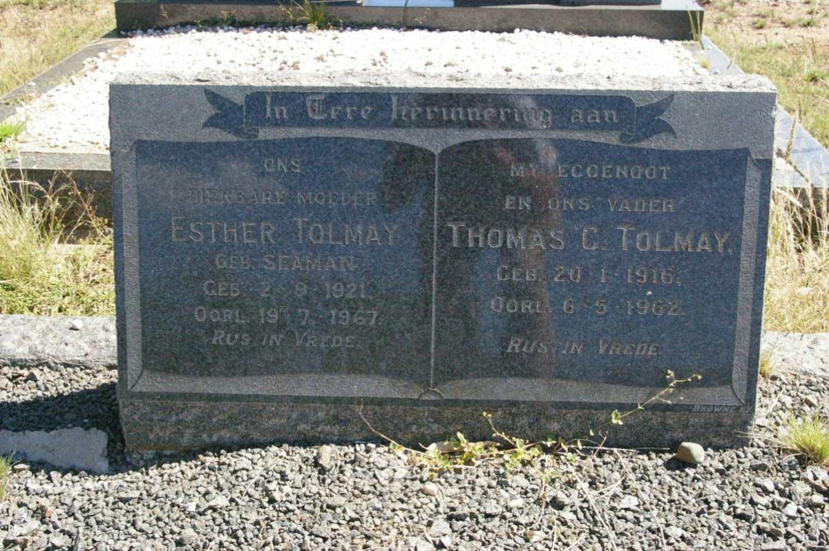 TOLMAY Thomas C. 1916-1962 &amp; Esther SEAMAN 1921-1967