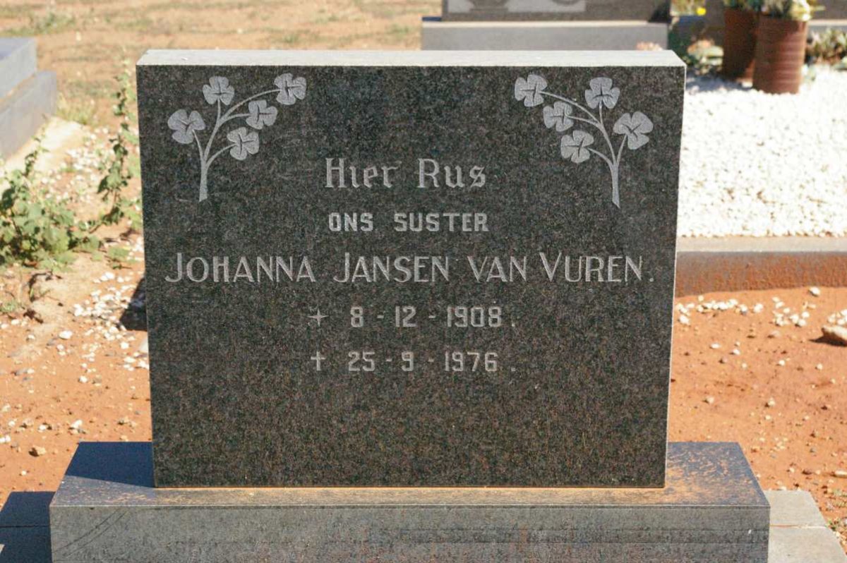 VUREN Johanna, Jansen van 1908-1976