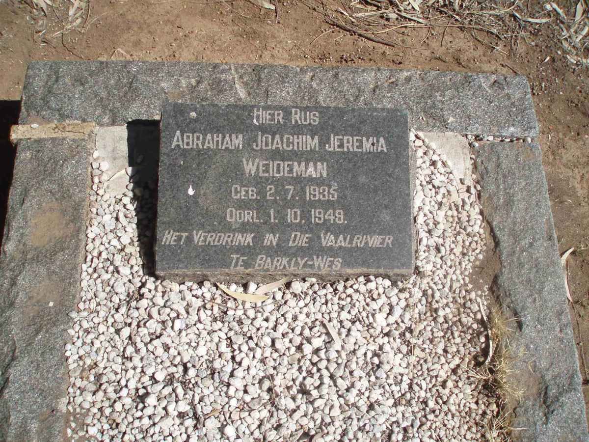WEIDEMAN Abraham Joachim Jeremia 1935-1949