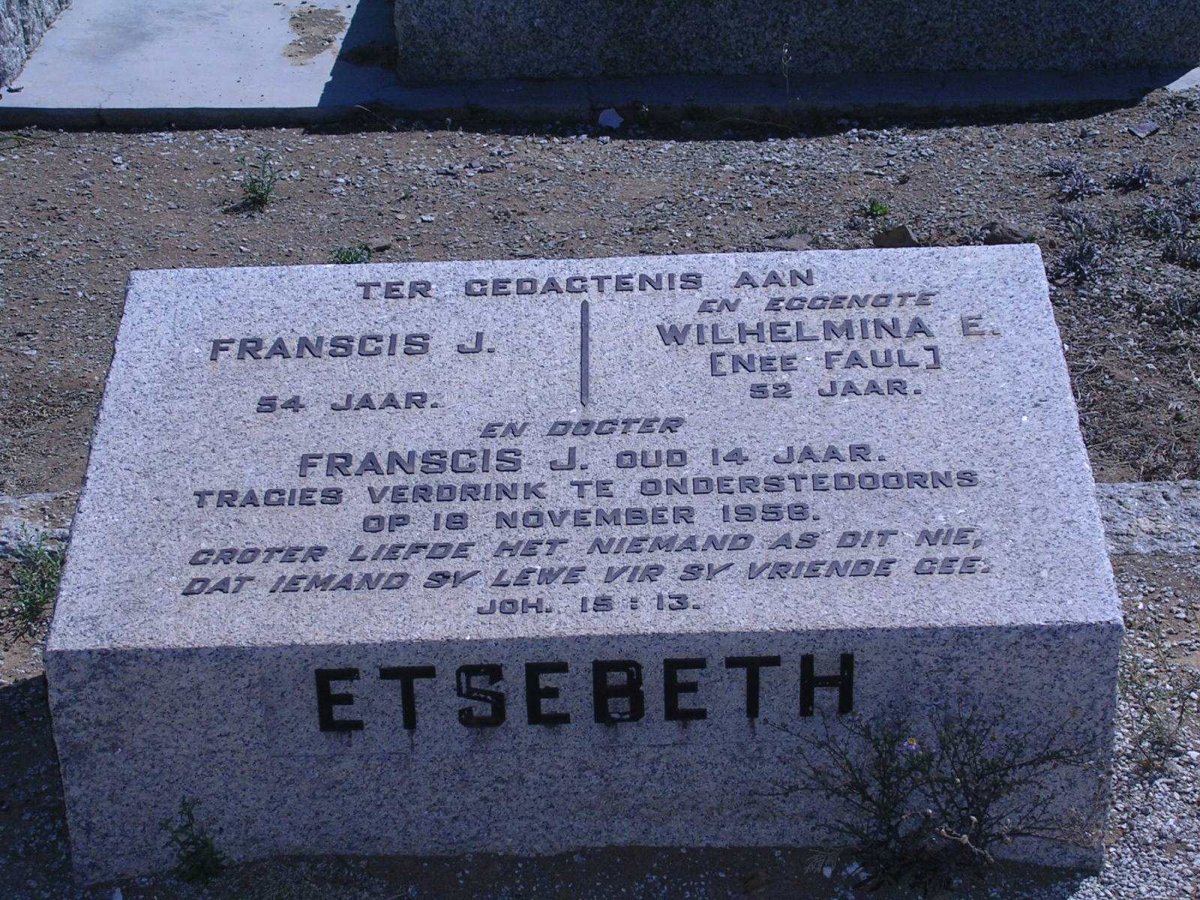 ETSEBETH Franscis J. -1958 &amp; Wilhelmina E. FAUL  -1958 :: ETSEBETH Franscis J. -1958