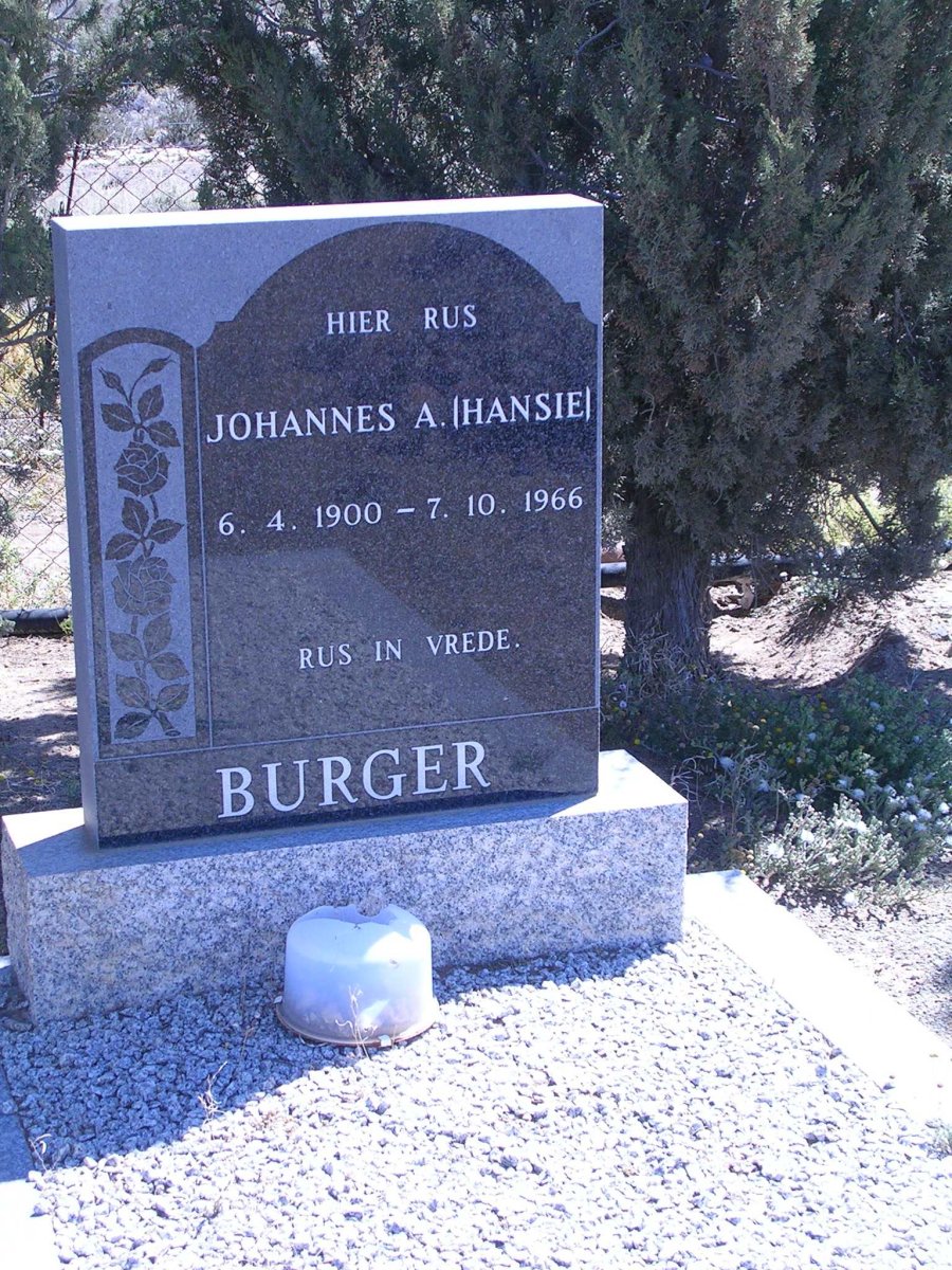 BURGER Johannes A. 1900-1966