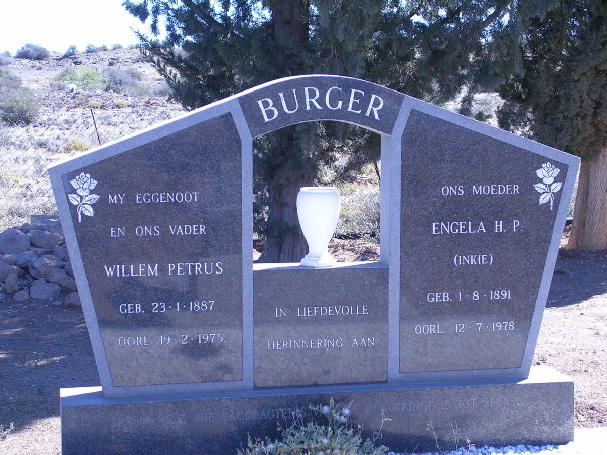 BURGER Willem Petrus 1887-1975 &amp; Engela H.P. 1891-1978