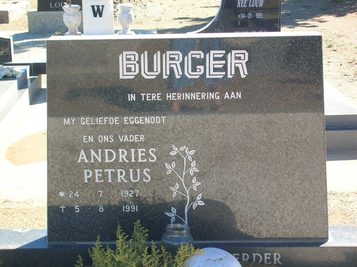 BURGER Andries Petrus 1927-1991