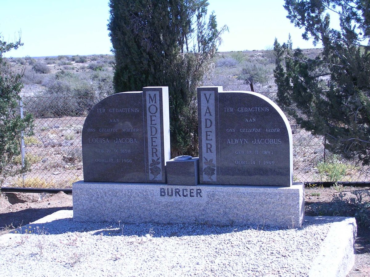 BURGER Alwyn Jacobus 1897-1969 &amp; Louisa Jacoba 1898-1966
