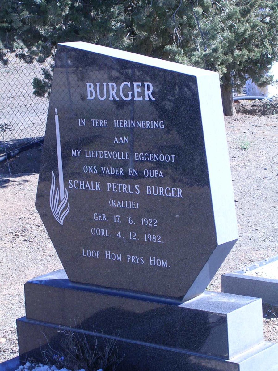 BURGER Schalk Petrus 1922-1982