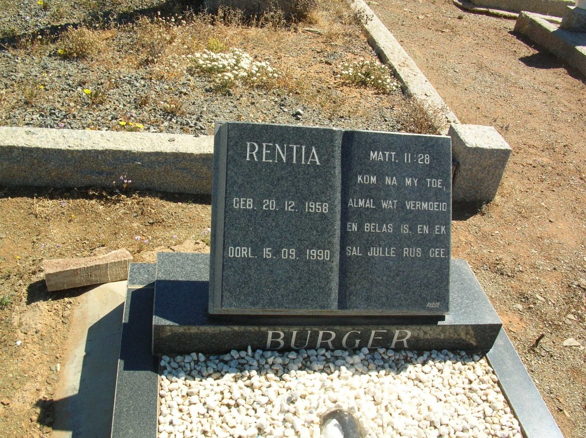 BURGER Rentia 1958-1990