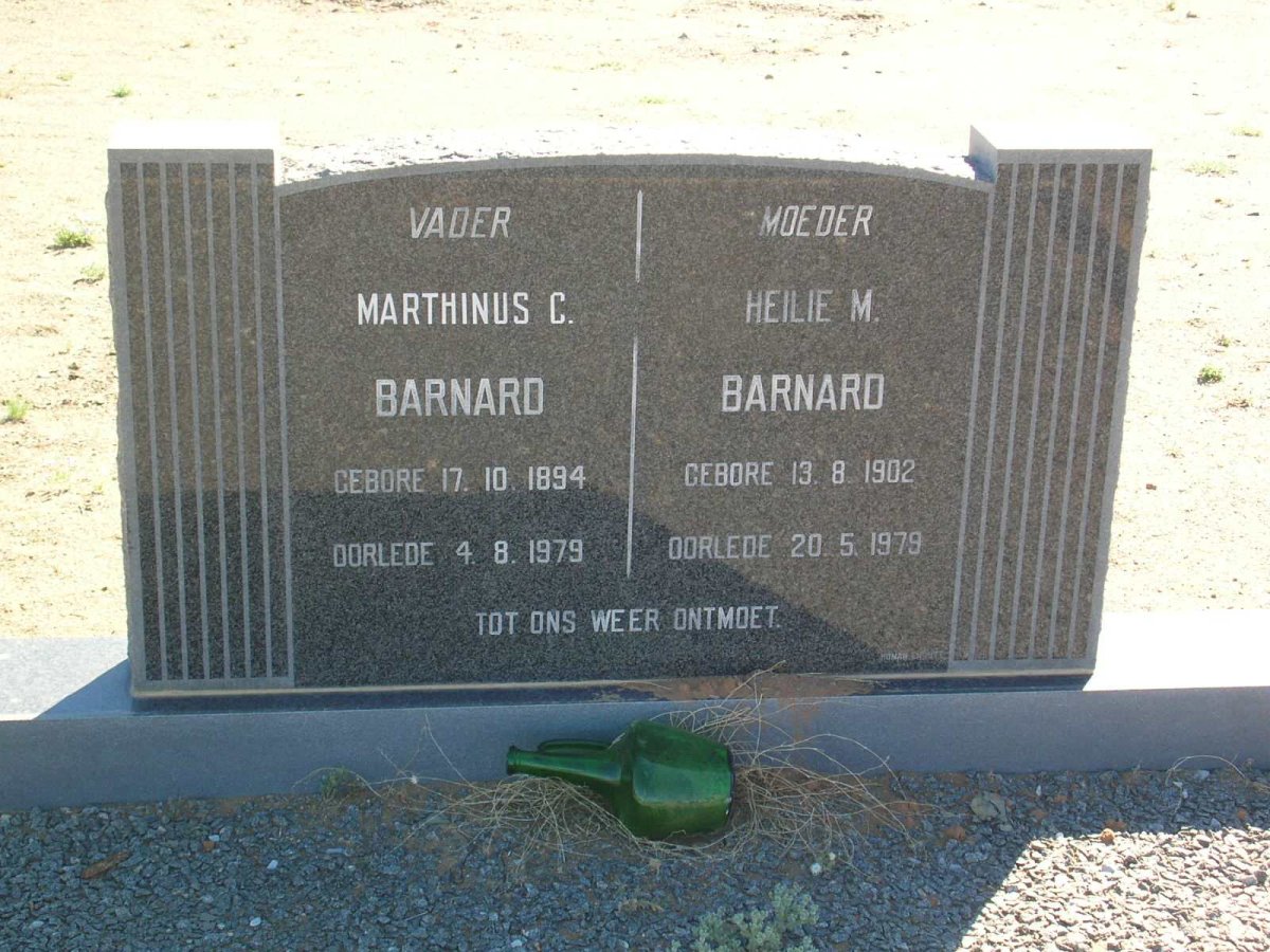 BARNARD Marthinus C. 1894-1979 &amp; Heilie M. 1902-1979