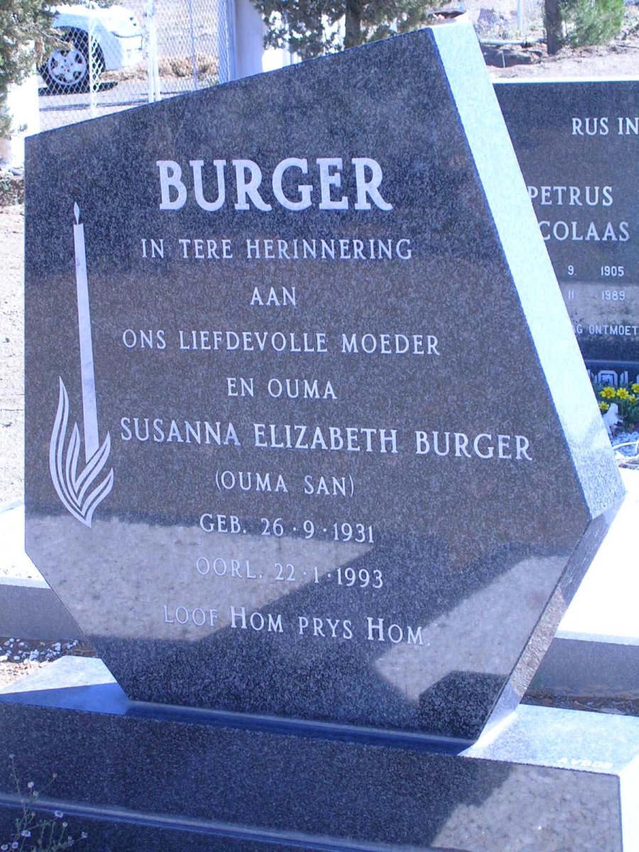 BURGER Susanna Elizabeth 1931-1993