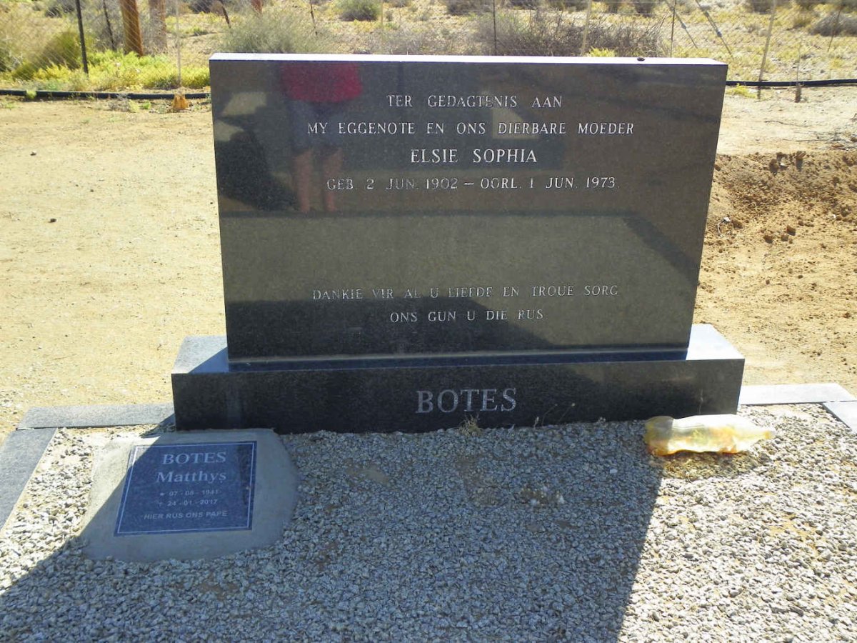 BOTES Elsie Sophia 1902-1973 :: BOTES Matthys 1941-2017