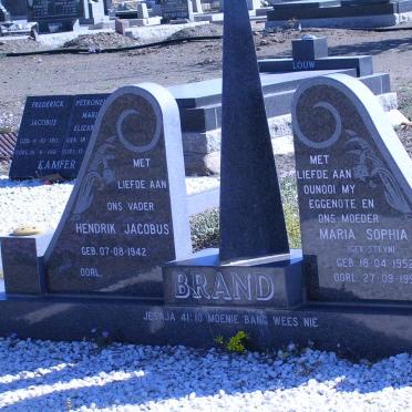 BRAND Hendrik Jacobus 1942- &amp; Maria Sophia STEYN 1952-1991