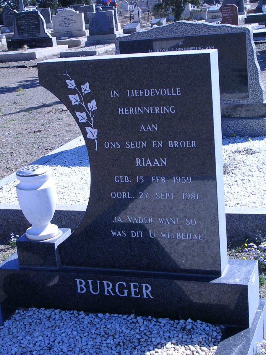 BURGER Riaan 1959-1981