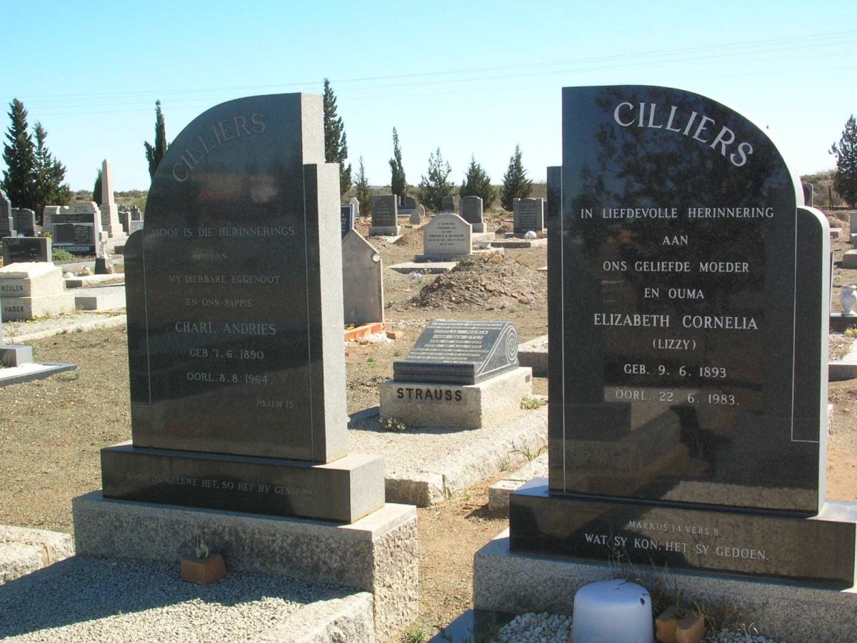 CILLIERS Charl Andries 1890-1964 &amp; Elizabeth Cornelia 1893-1984