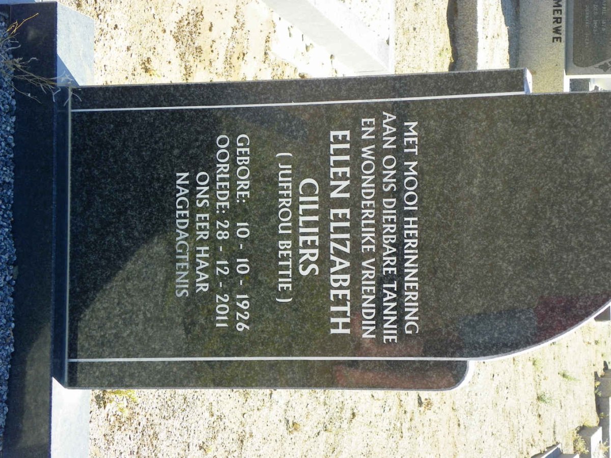 CILLIERS Ellen Elizabeth 1926-2011