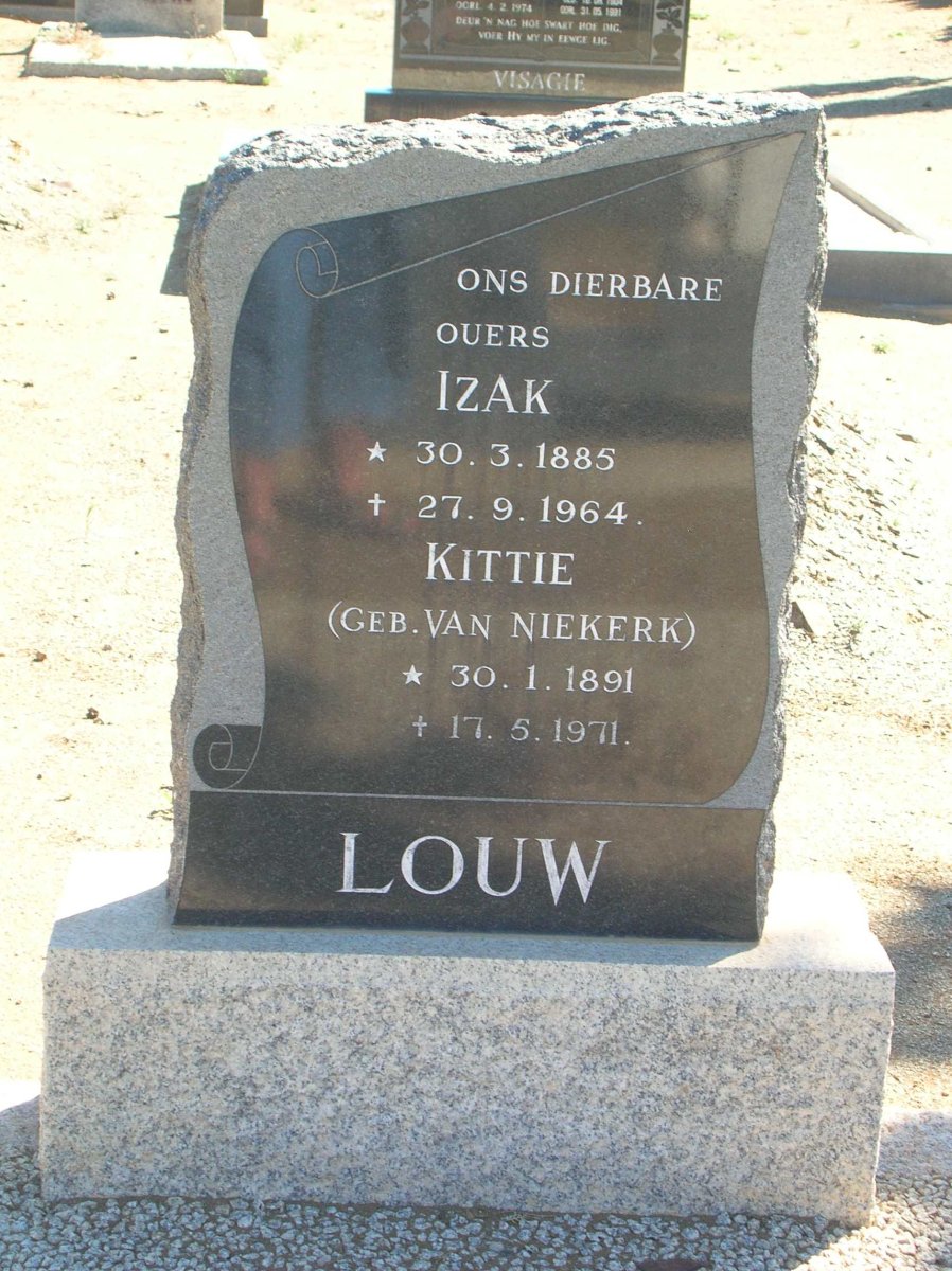 LOUW Izak 1885-1964 &amp; Kittie VAN NIEKERK 1891-1971